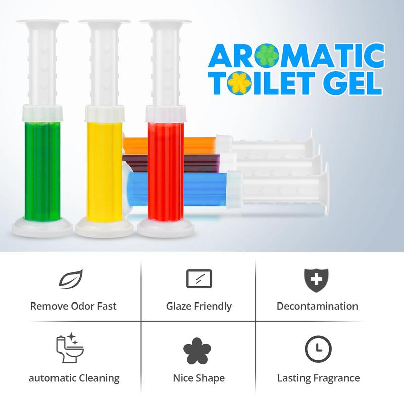Toilet Bowl Stamp Gel, Toilet Gel Refills, Toilet Refresh Flower Scent Gel, Includes Dispenser and Gel, 3 Pack/set Last for three Month (Colors selected randomly)-OA