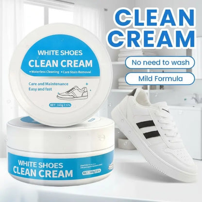 [55% Off Mega Sale]White Shoe Cleaner Cream Multipurpose No-Wash Solid Comes with Sponge Removes Stains Ideal for Leather Silicone Car Interiors Mild Non-Irritating Eco-Friendly-VIP