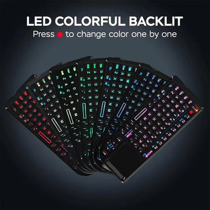 🔥[5𝟎% 𝐎𝐅𝐅 𝐋𝐀𝐒𝐓 𝐓𝐇𝐑𝐄𝐄 𝐃𝐀𝐘𝐒]Mini Wireless Keyboard, Portable Rechargeable 2.4G Backlit Keyboard with Touchpad for PC, Mac and Smart TV, Multifunctional Keyboard-vip