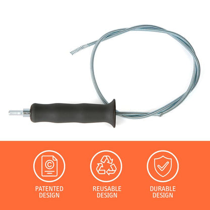 Tub and Sink Snake Auger Clog Remover for Bathroom Drains, Stainless Rubber, Universal Quick Change Shaft, Pipe Dredging Agent-OA