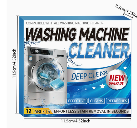 [55% Off Mega Sale]Washing Machine Cleaner Descaler 12 Pack - Deep Cleaning Tablets For HE Front Loader & Top Load Washer, Septic Safe Eco-Friendly Deodorizer, Clean Inside Drum And Laundry Tub Seal - 12 Month Supply Multifunction Strong Deodorization-VIP