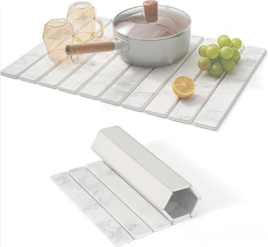 🔥[55% 𝐎𝐅𝐅 𝐋𝐀𝐒𝐓 𝐓𝐇𝐑𝐄𝐄 𝐃𝐀𝐘𝐒]Large Stone Dish Drying Mat - 24" × 16" for Kitchen Counter, Super Absorbent, Heat Resistant Dish Drying Mats, Eco-Friendly Diatomaceous Earth Stone Rack Tableware Mat-LU