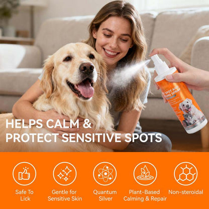 PUAINTA Vet Recommended Skin Soothing Quantum Silver Spray for Dogs & Cats, Helps Reduce Scratching & Hot Spot Discomfort, Gentle Daily Care, Natural Formula & Safe to Lick -KKK