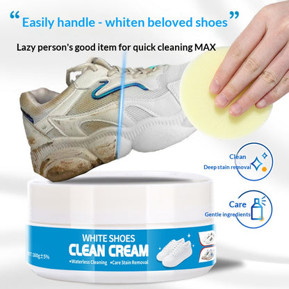 [50% Off Mega Sale] White Shoe Cleaner Cream Multipurpose No-Wash Solid Comes with Sponge Removes Stains Ideal for Leather Silicone Car Interiors Mild Non-Irritating Eco-Friendly-LP